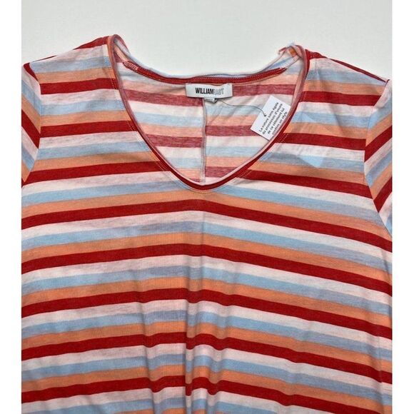 William Rast Burnout Shirt Top Large Striped Juniors' Tie-Front Scoop Neck NEW - Picture 5 of 9
